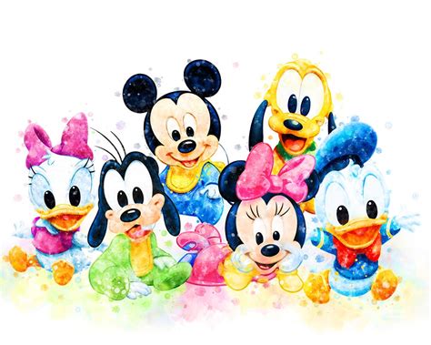 Baby Mickey And Friends Prints Mickey Minnie Mouse Goofy Etsy Canada