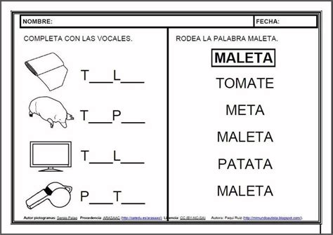 Materiales Fichas De Lectoescritura T Fichas Para El Aprendizaje