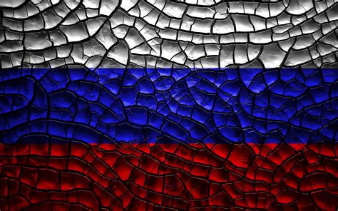 Download Wallpapers Flag Of Russia 4k Cracked Soil Europe Russian