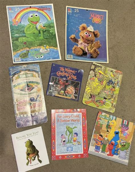 Lot Muppet Sesame Street Book Puzzle Christmas Carol Kermit Piggy Ernie
