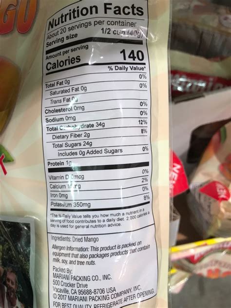 Mariani Dried Mango Slices With No Added Sugar Harvey Costco