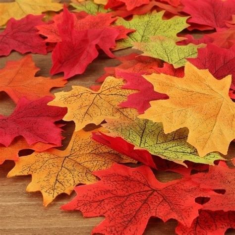 Decorations 100pcs Fall Silk Leaves Wedding Favor Maple Leaf Autumn 6