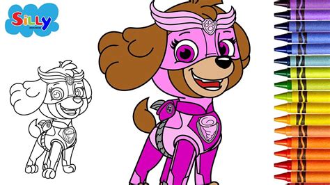 Silly Drawing And Coloring Mighty Pups Paw Patrol Learn How To