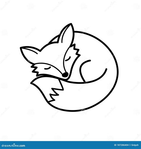 Vector Isolated Black And White Fox Icon Creative Logo Concept Stock