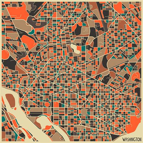 Modern Maps Turned Into Colorful Abstract Art Naldz Graphics