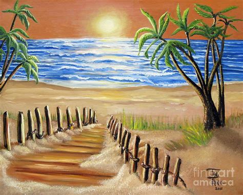 Palm Trees Painting Beach Scene Painting Beach Canvas Paintings