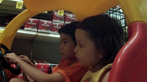 Little Kids Driving Car At A Supermarket Youtube