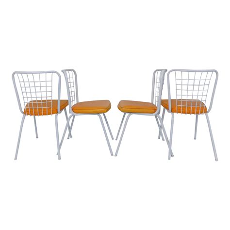 Howell Mid Century Modern Metal Wire Back Dining Chairs Set Of 4
