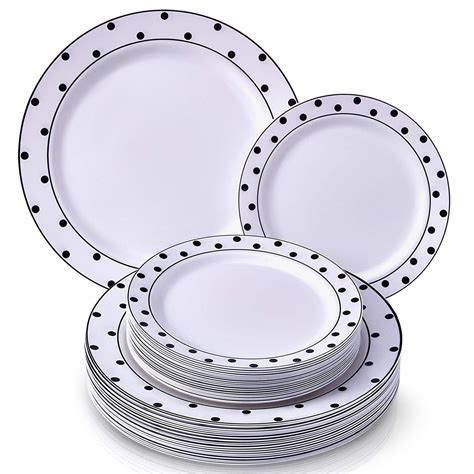 Party Disposable 40 Pc Dinnerware Set 20 Dinner Plates And 20 Salad