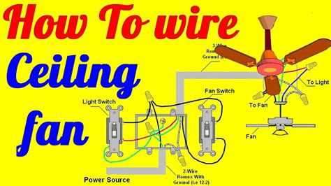 How To Wire Ceiling Fan With Light Switch Youtube