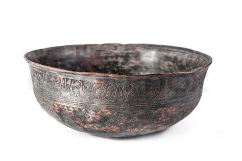 Old Antique Brass Bowl Stock Image Colourbox