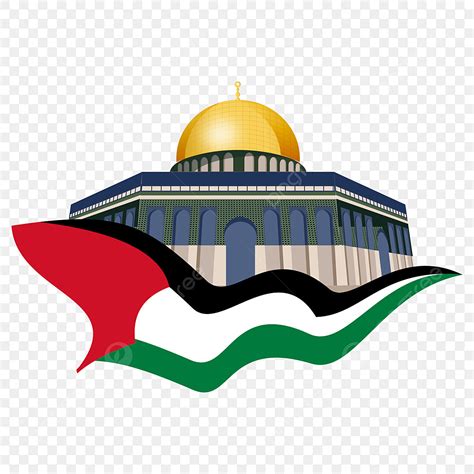Masjid Al Aqsa Dengan Bendera Palestina Palestine Al Quds Masjid Al