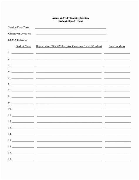 Training Sign Off Sheet Templates