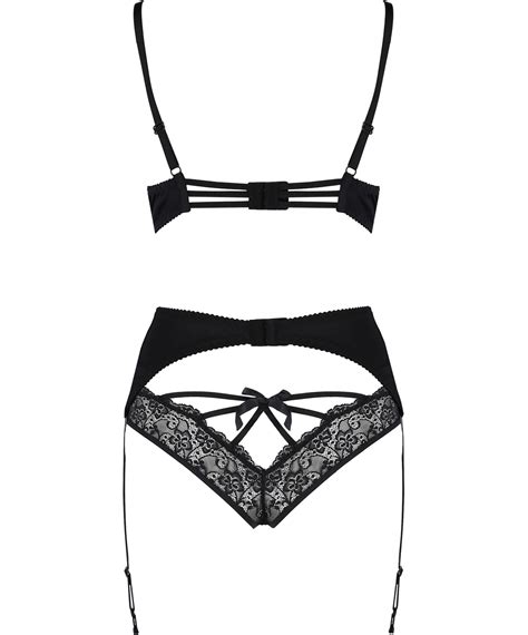 avanua aya black lace suspender lingerie set sexystyle eu