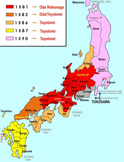 This means that theygrow comparatively weaker over time in the face of growing clans. Maps of Oda Nobunaga's Japan, Since His Birth Until His Death, 1534-1582