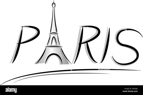 Vector Illustration Of Paris Eiffel Tower Sign Stock Vector Image And Art