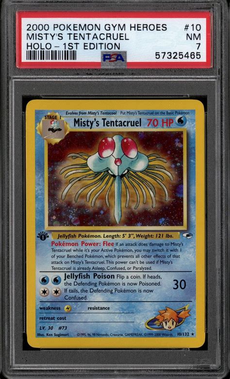 Pokemon Gym Heroes 1st Edition Mistys Tentacruel 10132 Psa 7 Da