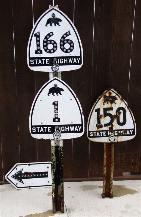 California - state highway 150, state highway 166, and state highway 1