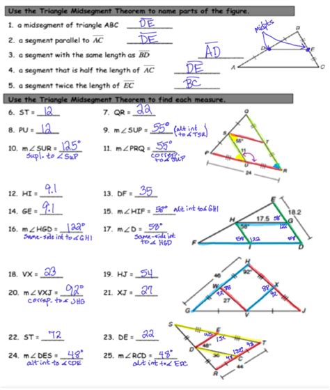 Triangle Midsegment Theorem Worksheet