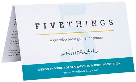 Five Things Improv Card Game Now Available In Hard Copy