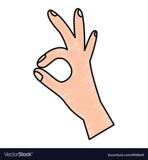 Three Fingers Up Ok Hand Gesture Icon Image Vector Image