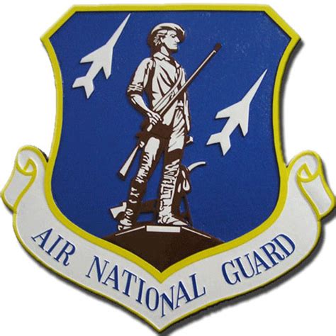 Us Air National Guard Emblem Wooden Plaque