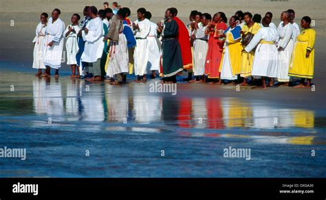 Zion Christian Church Zcc Baptism In The Sea On The Beach Stock