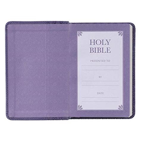 Kjv Holy Bible Mini Pocket Size Purple Faux Leather Wribbon Marker