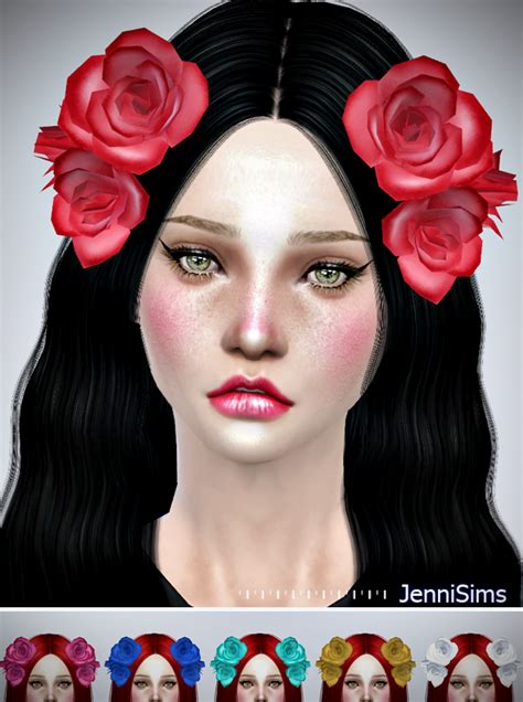 Jennisims Downloads Sims 4 Sets Of Accessory Flowers For Hair The