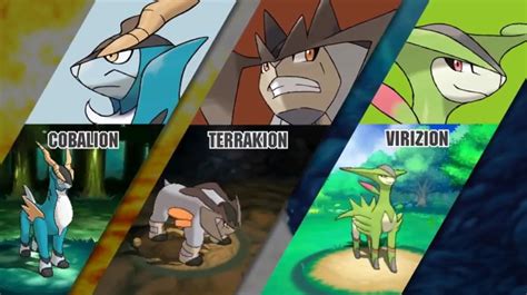 Cobalion Terrakion And Virizion Will Catchable In Pokemon Omega Ruby