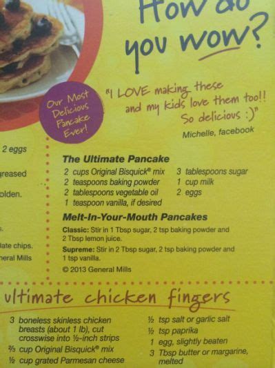 Bisquick Ultimate Pancake Recipe On Box Yahoo Search Results