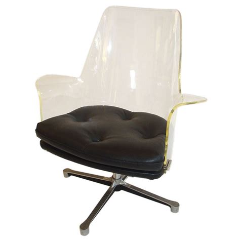 Acrylic desk chair also have features such as comfortable armrests for those working long hours the acrylic desk chair offered are designed with the highest quality materials and offered by the. Lucite Swivel Desk Chair at 1stdibs