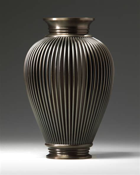 A Japanese Bronze Ikebana Vase With Open Work Wall Sasasukashi Showa