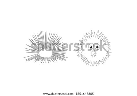 Sea Urchins Animal Cartoon Vector Outline Stock Vector Royalty Free
