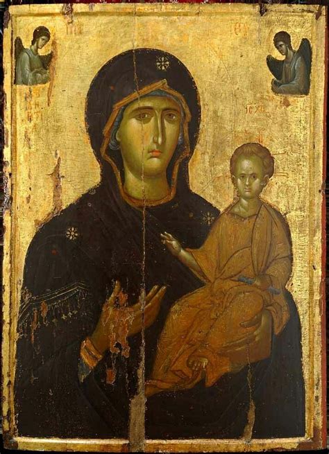 Theotokos Hodegetria 14th Century Icon From The Iconostasis Of The