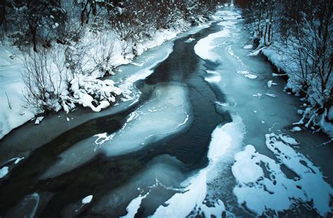 Winter Scene With A Frozen River 2175326 Stock Photo At Vecteezy