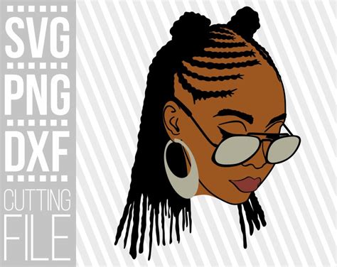 Black Woman With Glasses Svg Afro Woman Svg Layered Svg African