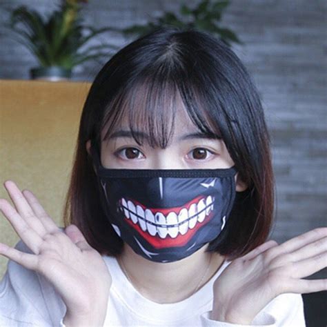Tokyo Ghoul Mask Kaneki Ken Cosplay Face Mask With Zipper Cartoon