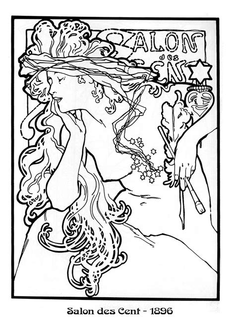 Alphonse Mucha Art Coloring Pages Alfons Maria Mucha Alphonse Mucha Art Art Nouveau