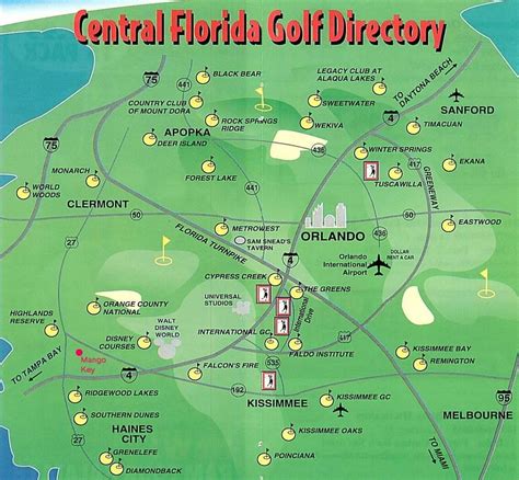 Orlando Golf Courses Map Map Of Orlando Golf Courses