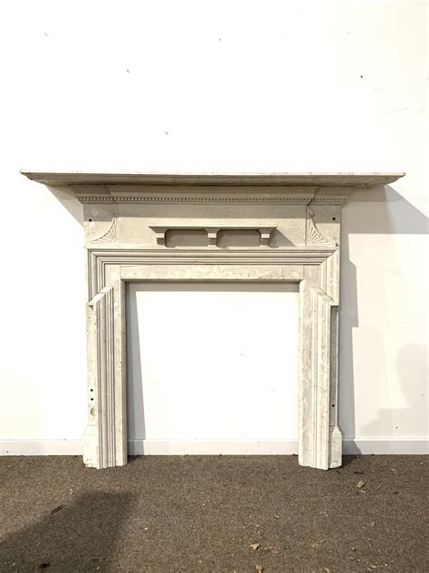 Ds Georgian Painted Pine Fire Surround Mantel Shelf With Moulded Edge