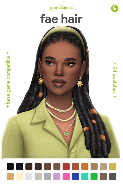 Fae Hair Greenllamas Greenllamas On Patreon Sims Hair Sims 4