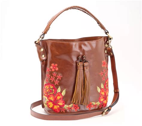 Patricia Nash Embroidered Leather Otavia Bucket Bag QVC