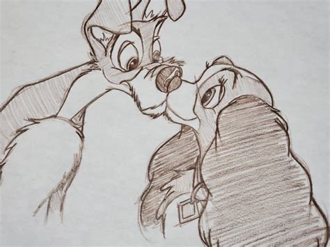Disney Lady And The Tramp Kissing Character Etsy