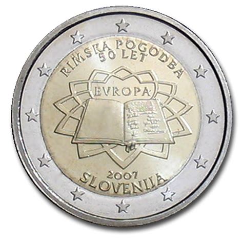 Slovénie 2 Euro Commémorative 2007 50e Anniversaire Du Traité De Rome
