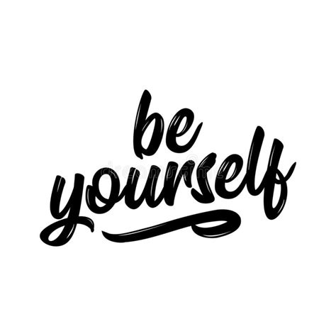 Be Yourself Hand Drawn Greetings Lettering Stock Vector
