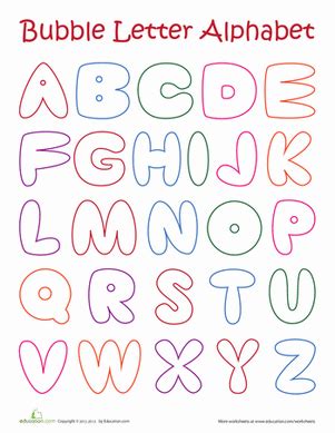 Let your child color in this bubble alphabet and—if she's up for a big. Bubble Letter Alphabet | Worksheet | Education.com