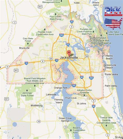 Jacksonville National Highway Map