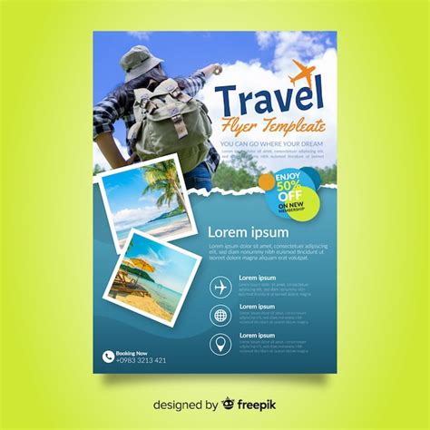 Premium Vector Travel Poster Template With Photo