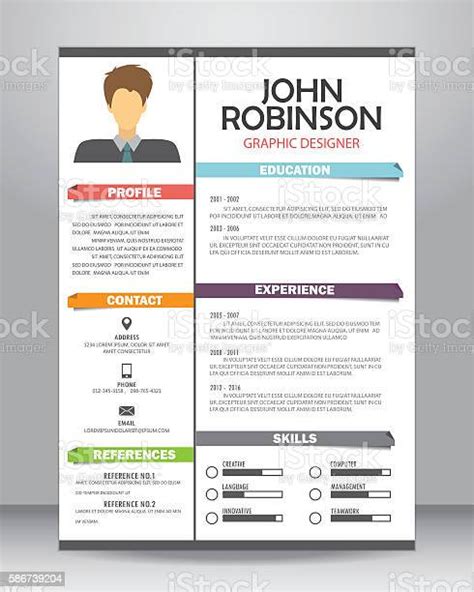 Job Resume Template Vector Stock Illustration Download Image Now Istock